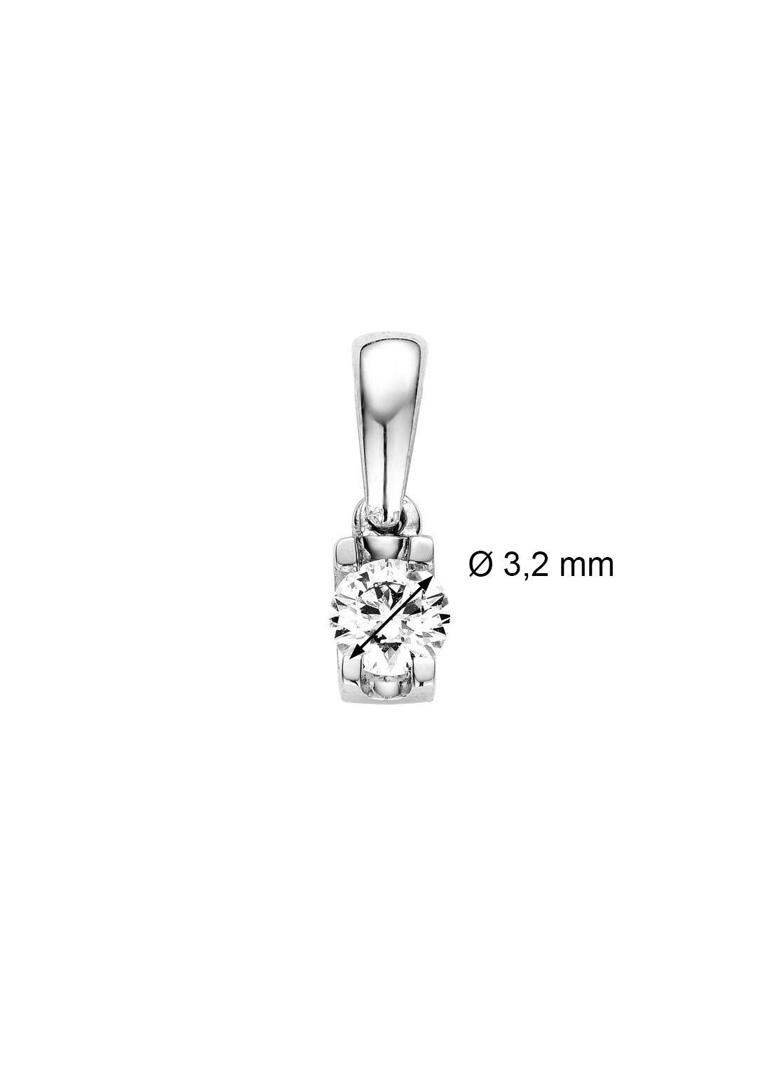 White gold pendant, 0.12 ct diamond, Groeibriljant