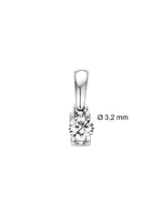 White gold pendant, 0.12 ct diamond, Groeibriljant