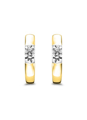 Yellow gold solitaire earstekers, 0.18 ct diamond, Groeibriljant