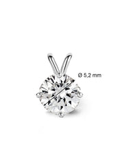 White gold pendant, 0.56 ct diamond, Groeibriljant