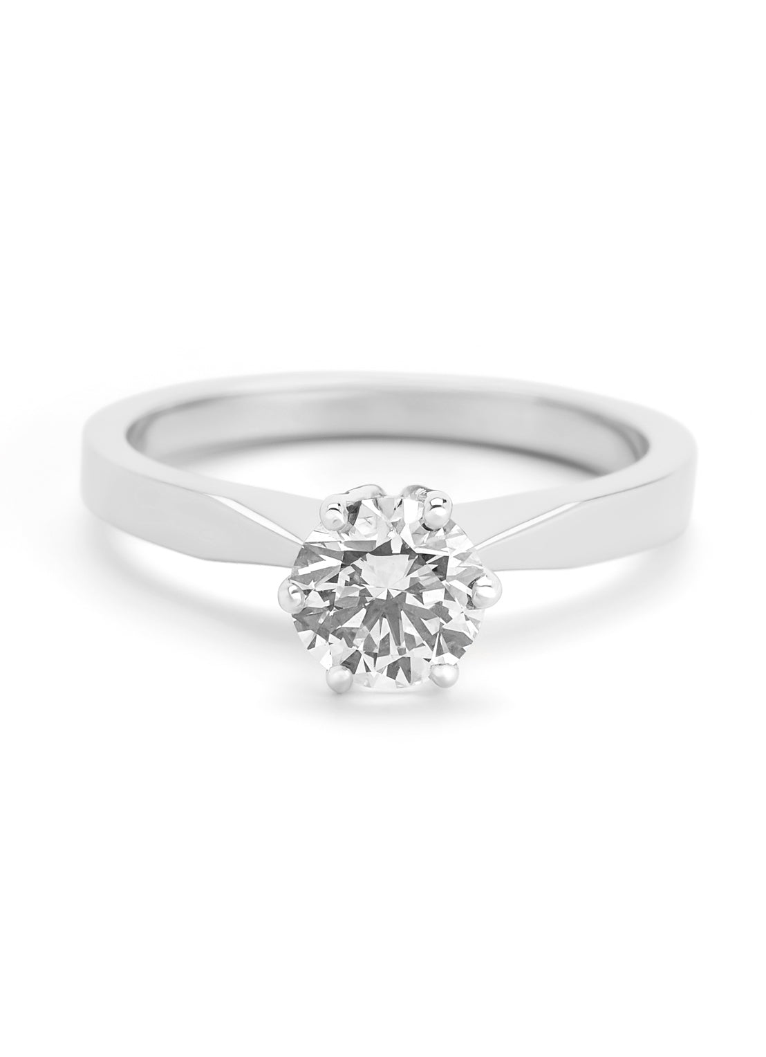 White gold solitaire ring, 1.00 ct diamond, Groeibriljant