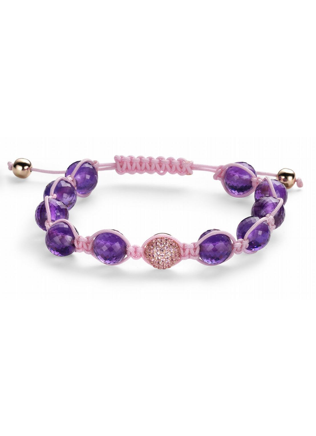 Roségouden Bracelet, 1.00 CT Pink Sapphire, Macramé