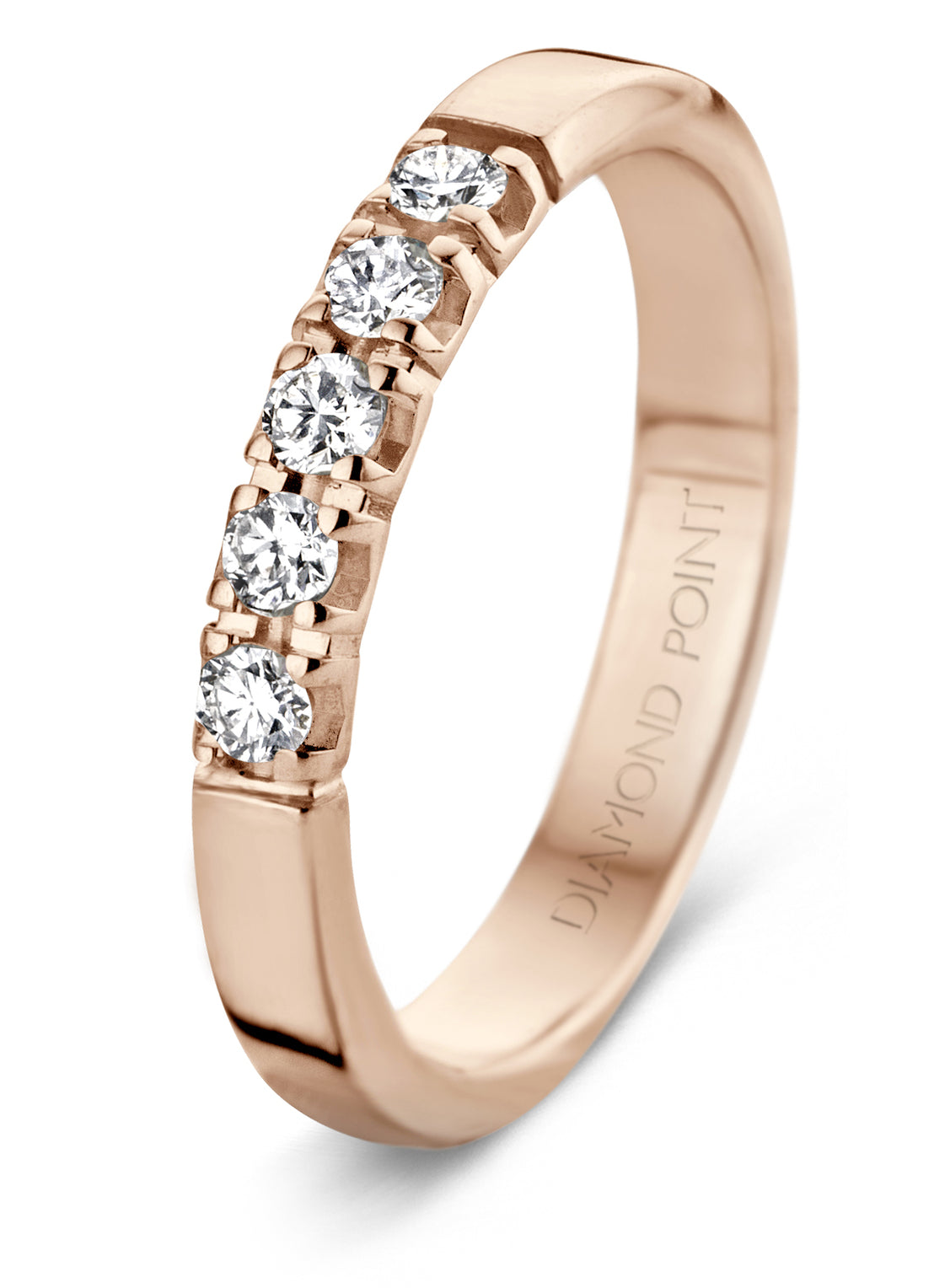 Roségouden alliance ring, 0.25 ct diamant, Groeibriljant