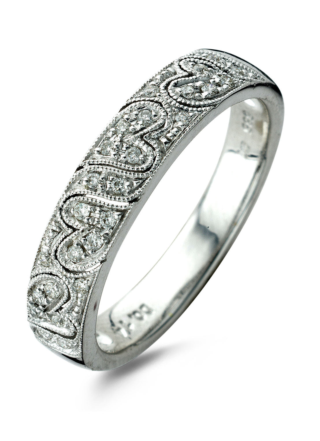 White gold ring, 0.14 CT Diamant, Since 1904