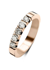 Roségouden alliance ring, 0.50 ct diamant, Groeibriljant