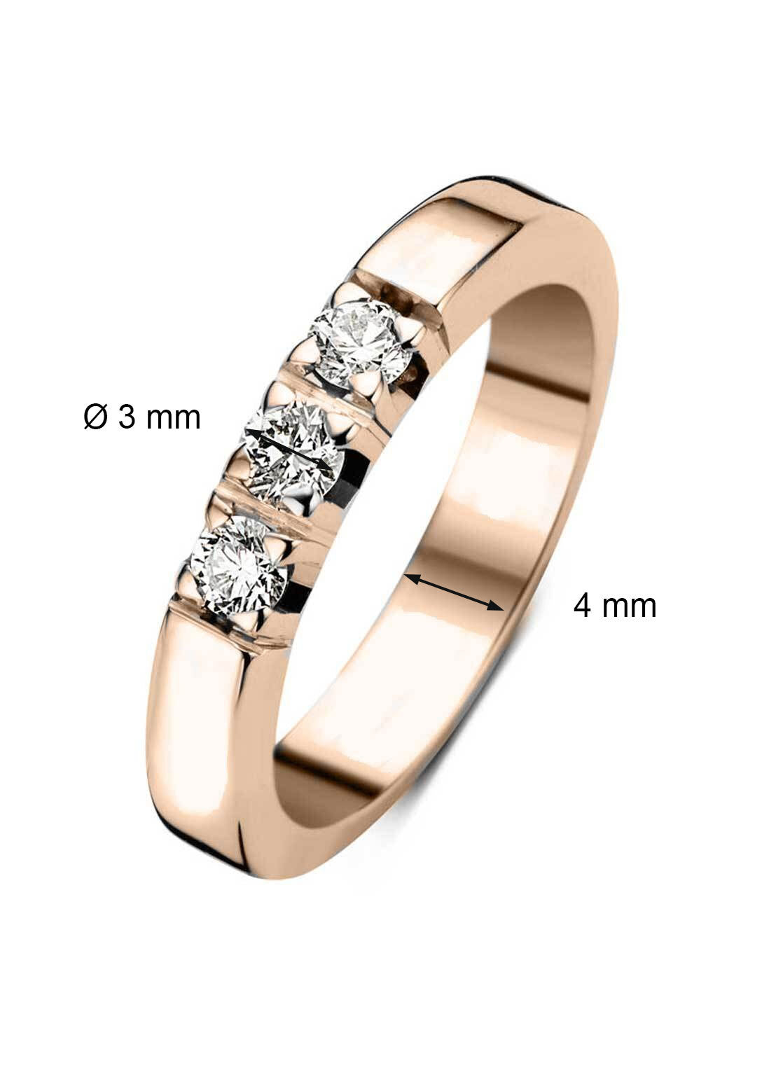 Roségouden Alliance Ring, 0.30 CT Diamond, Groeibriljant