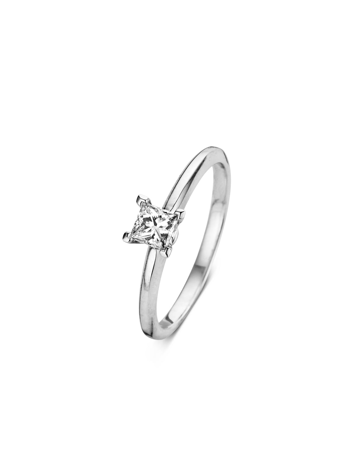 Witgouden ring, 0.30 ct diamant, Solitair