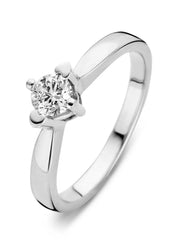 White gold ring, 0.30 CT Diamant, Hearts & Arrows