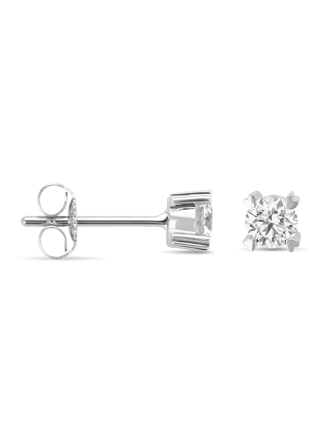 White gold ear jewelry, 0.60 CT Diamond, Hearts & Arrows