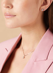 White gold ear jewelry, 0.60 CT Diamond, Hearts & Arrows