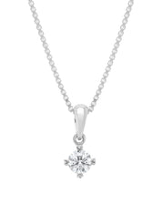 White gold pendant, 0.20 CT Diamant, Hearts & Arrows