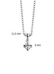 Witgouden hanger, 0.20 ct diamant, Hearts & Arrows