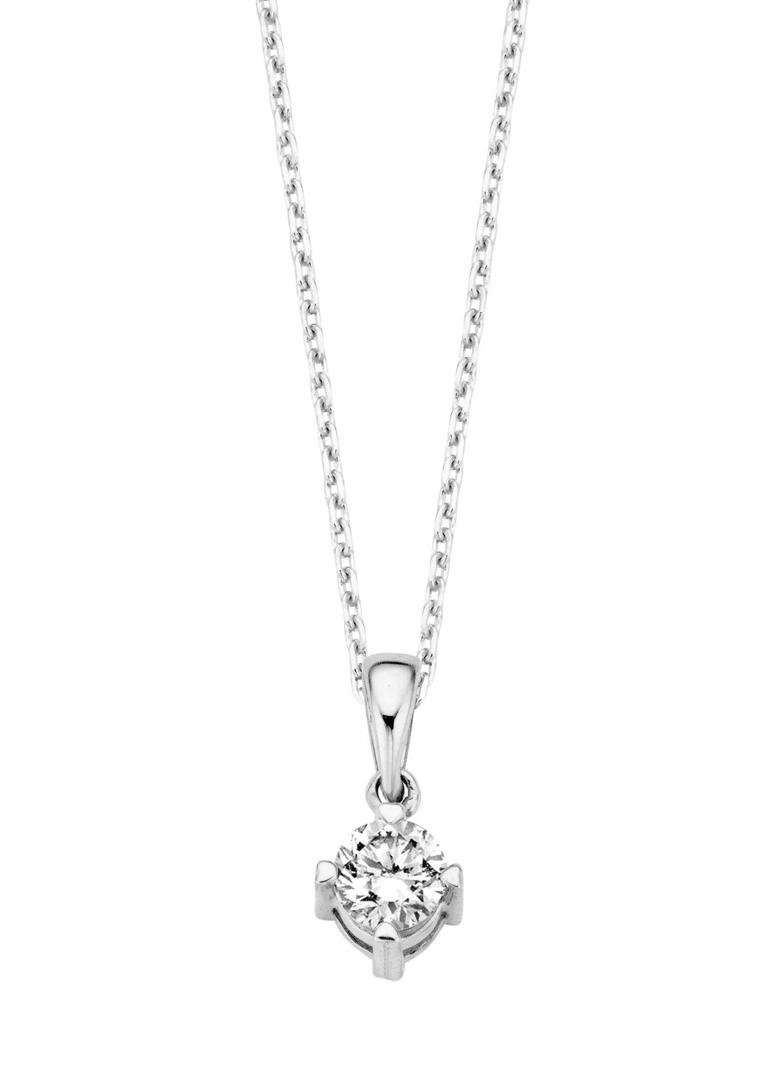 White gold pendant, 0.25 CT Diamant, Hearts & Arrows