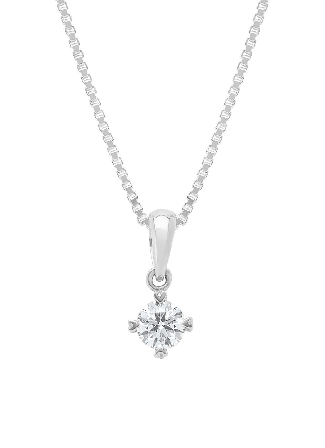 White gold pendant, 0.25 CT Diamant, Hearts & Arrows