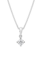 White gold pendant, 0.25 CT Diamant, Hearts & Arrows