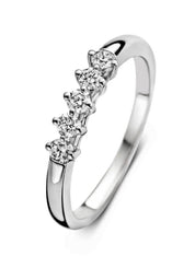 Witgouden ring, 0.25 ct diamant, Hearts & Arrows