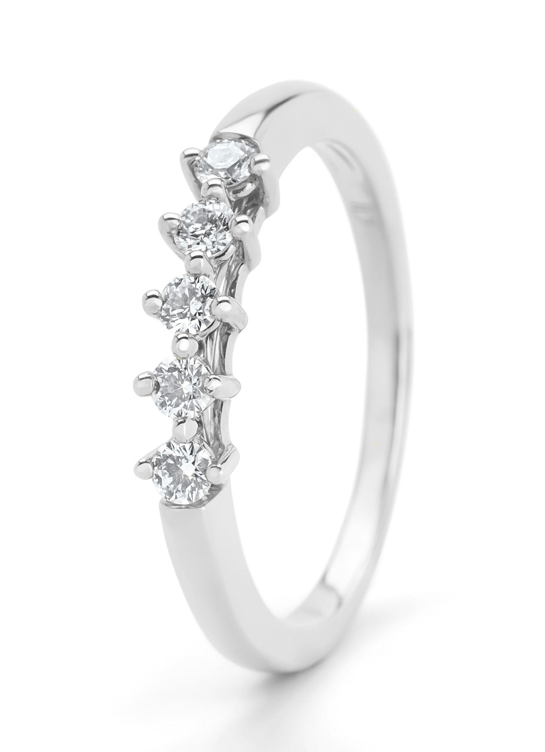 Witgouden ring, 0.25 ct diamant, Hearts & Arrows