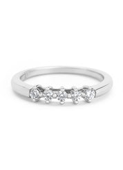 Witgouden ring, 0.25 ct diamant, Hearts & Arrows