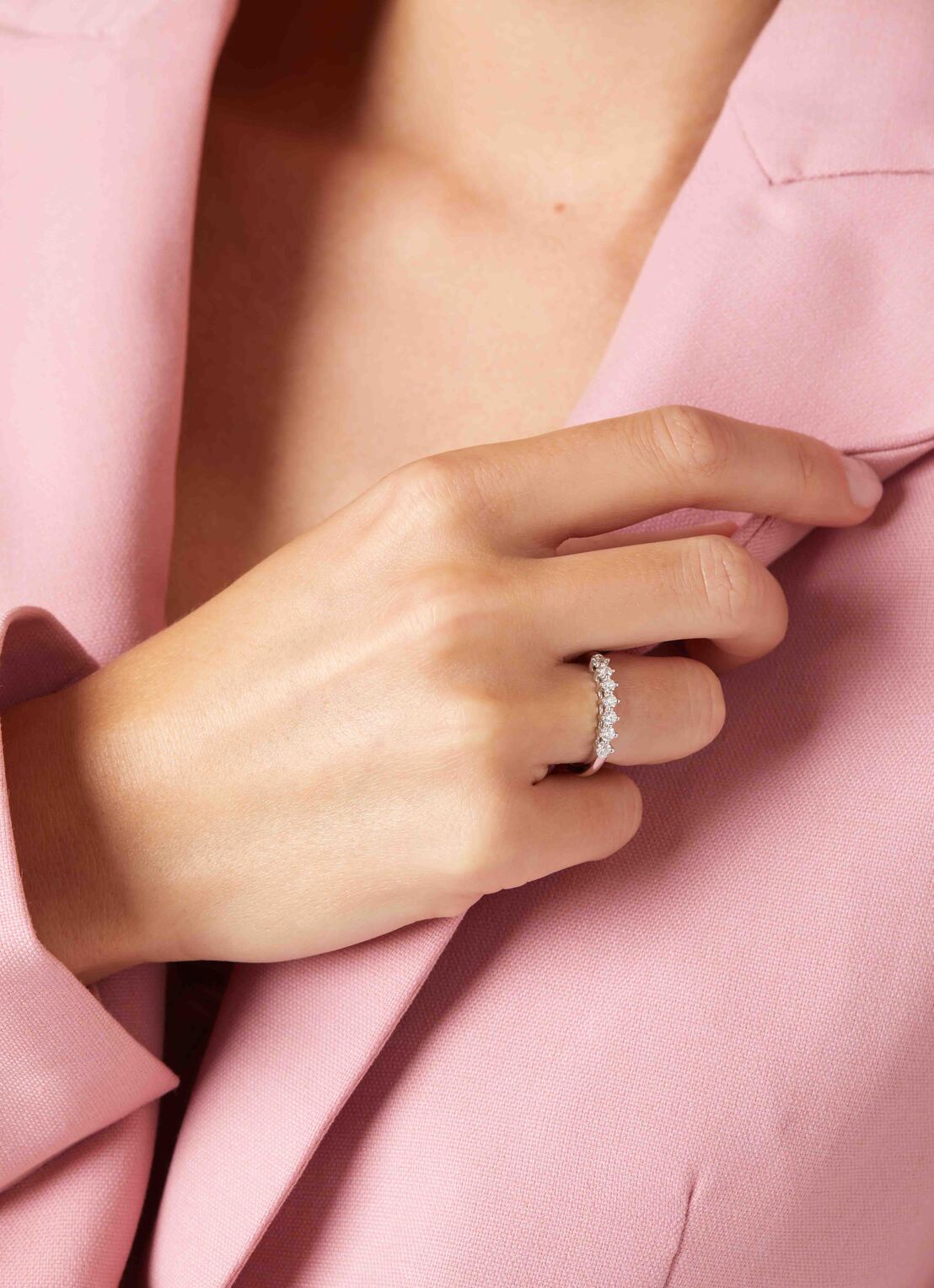 White gold ring, 0.35 CT Diamant, Hearts & Arrows