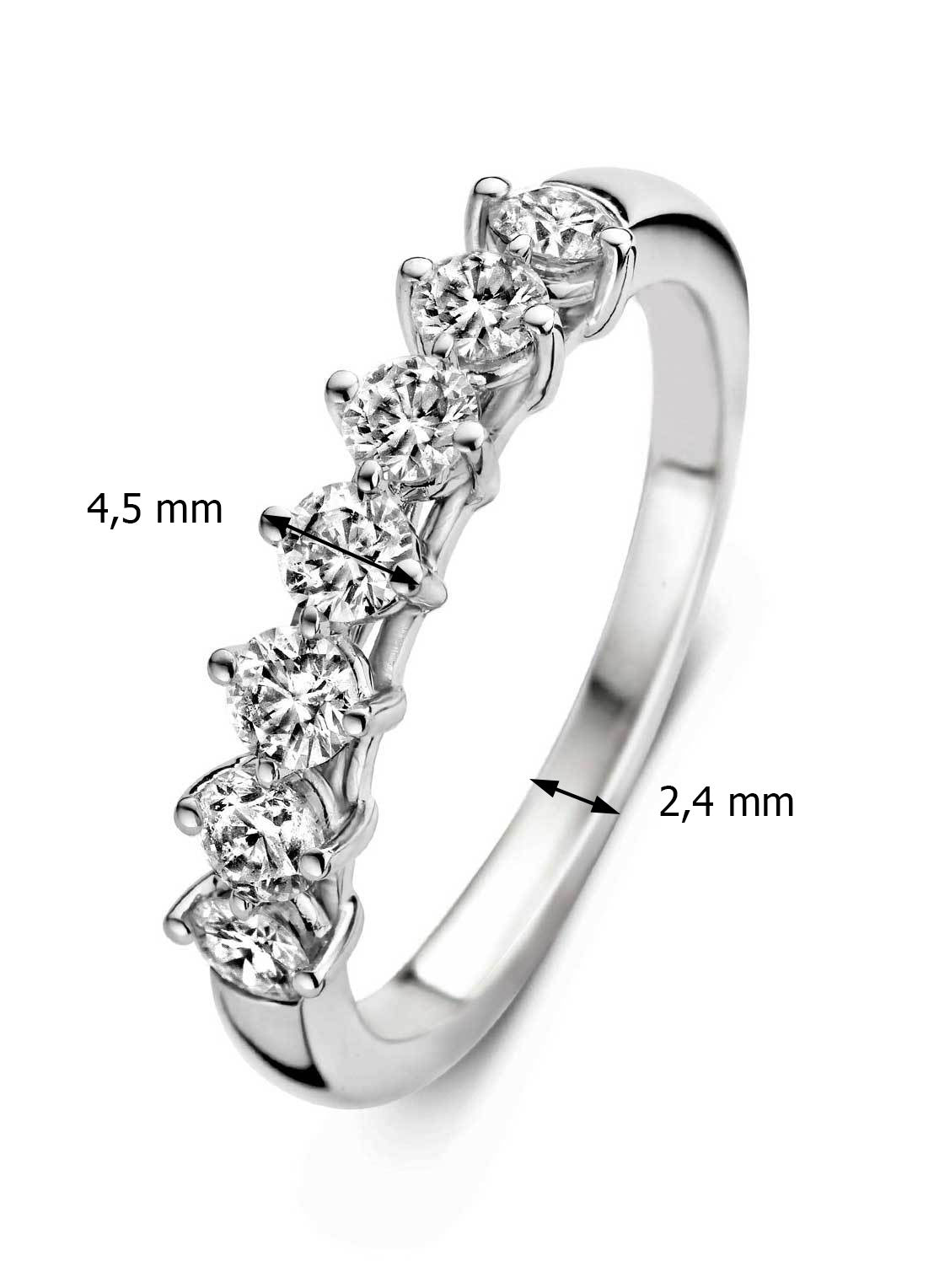 White gold ring, 0.70 CT Diamant, Hearts & Arrows