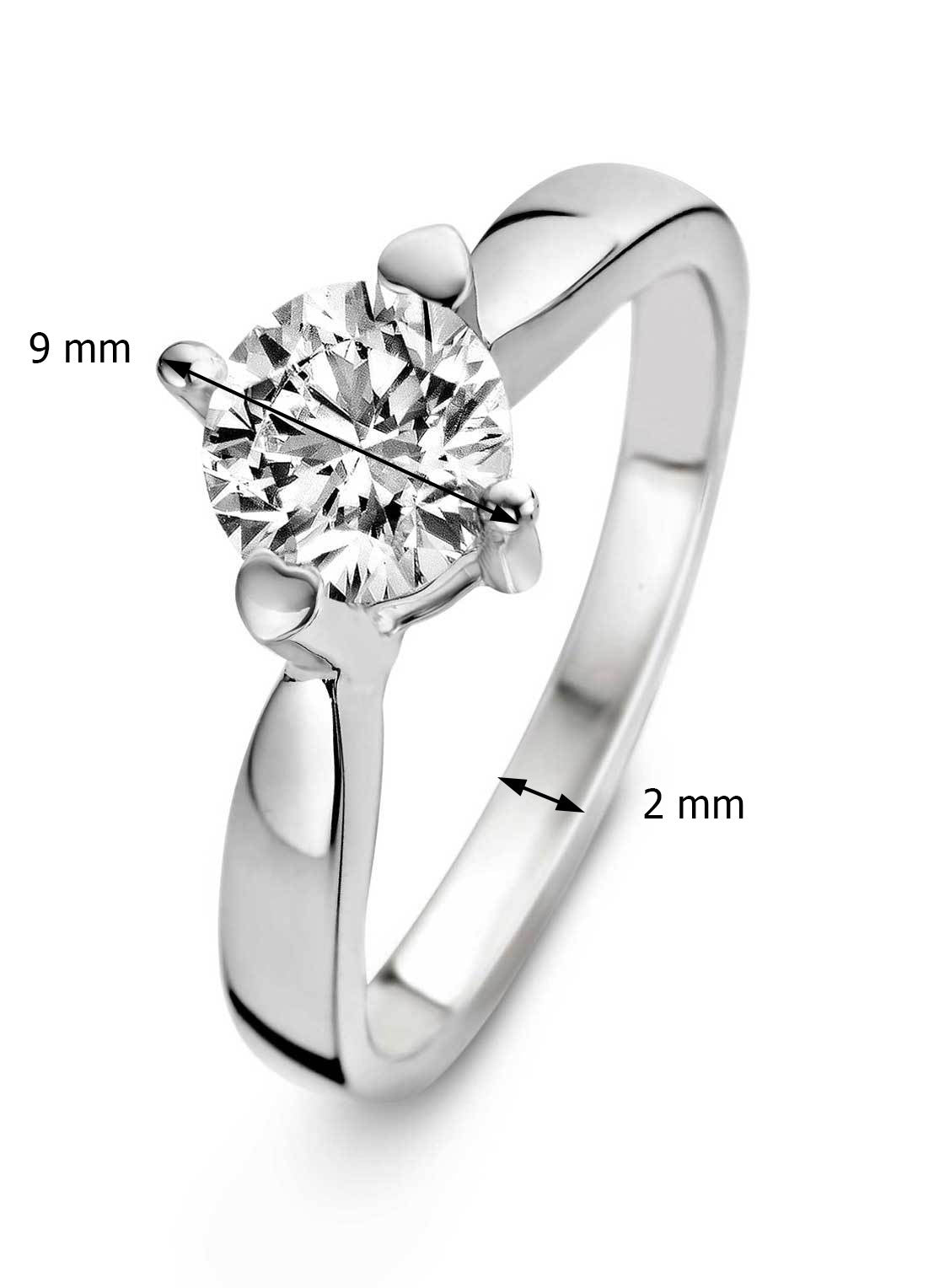 Witgouden ring, 0.50 ct diamant, Hearts & Arrows