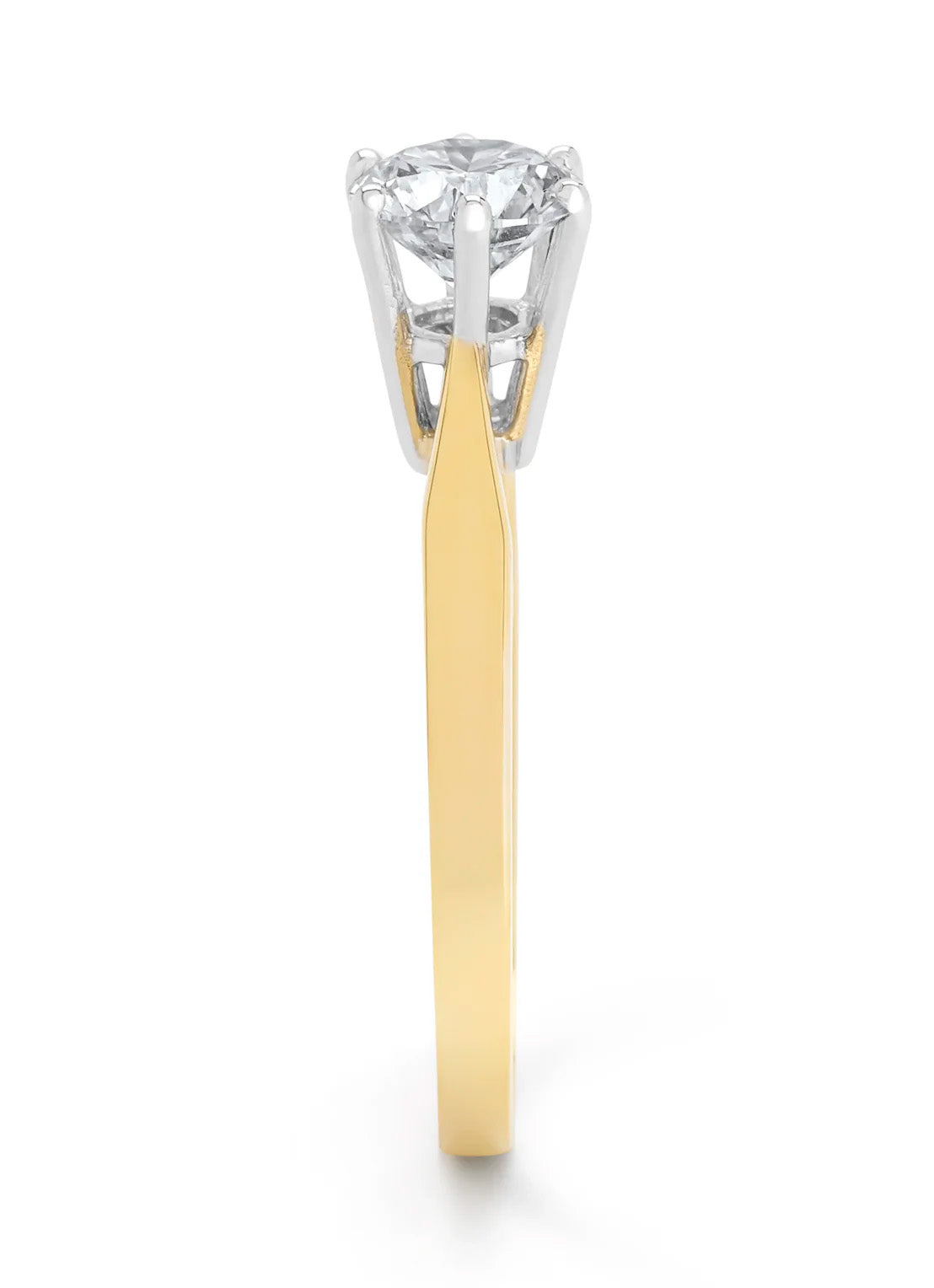 Gold ring, 1.01 ct diamond, Solitair