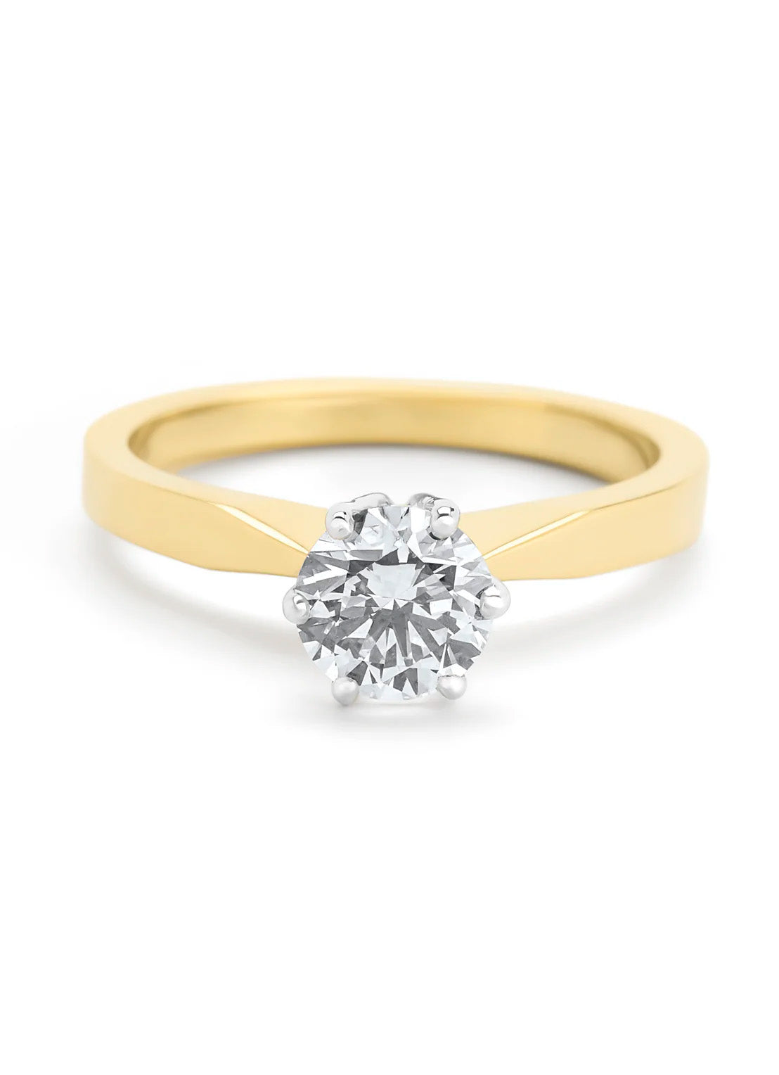 Gold ring, 1.01 ct diamond, Solitair