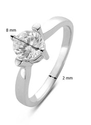 White gold ring, 1.24 CT Diamant, Hearts & Arrows