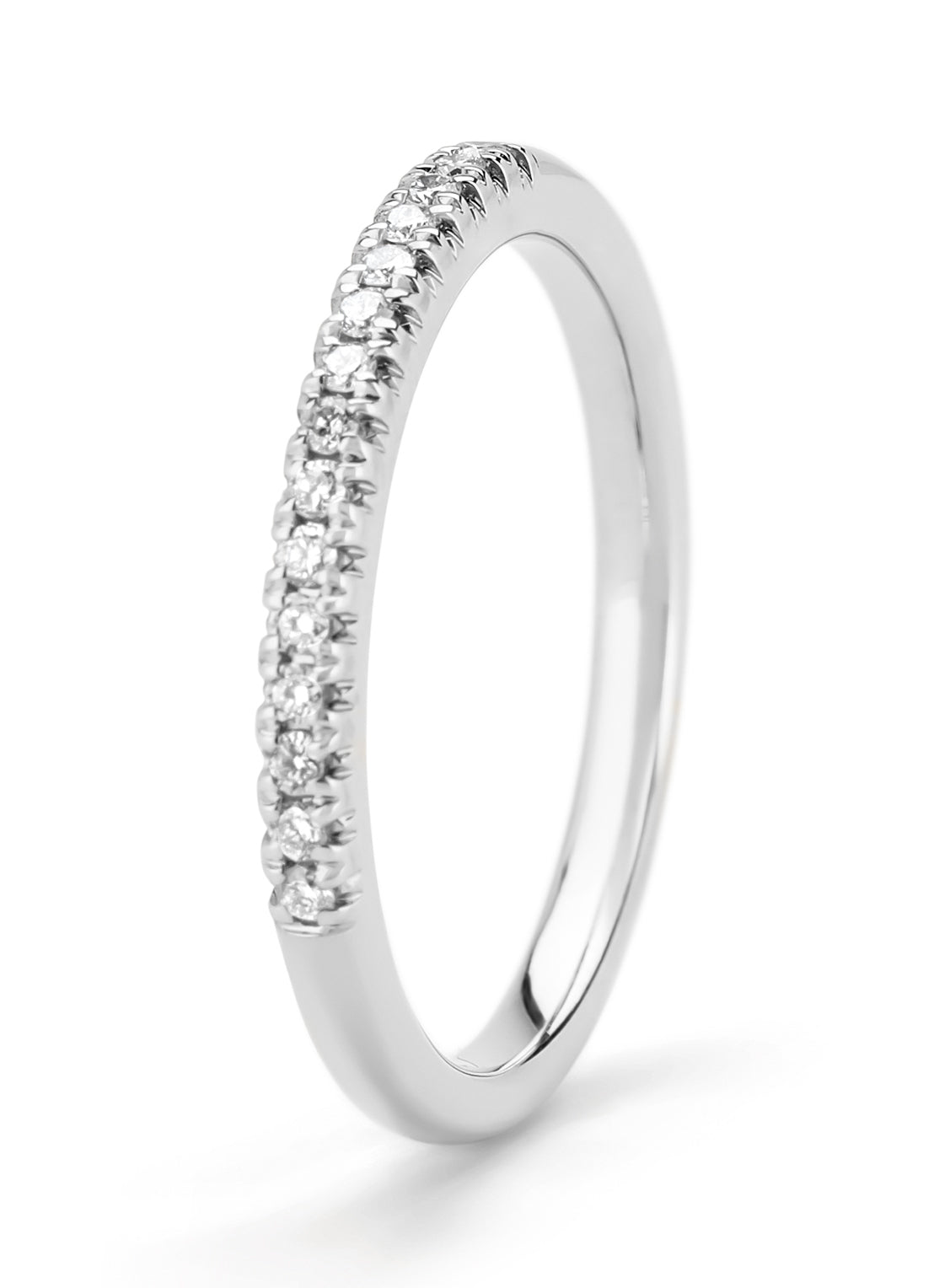 Witgouden ring, 0.14 ct diamant, Ensemble