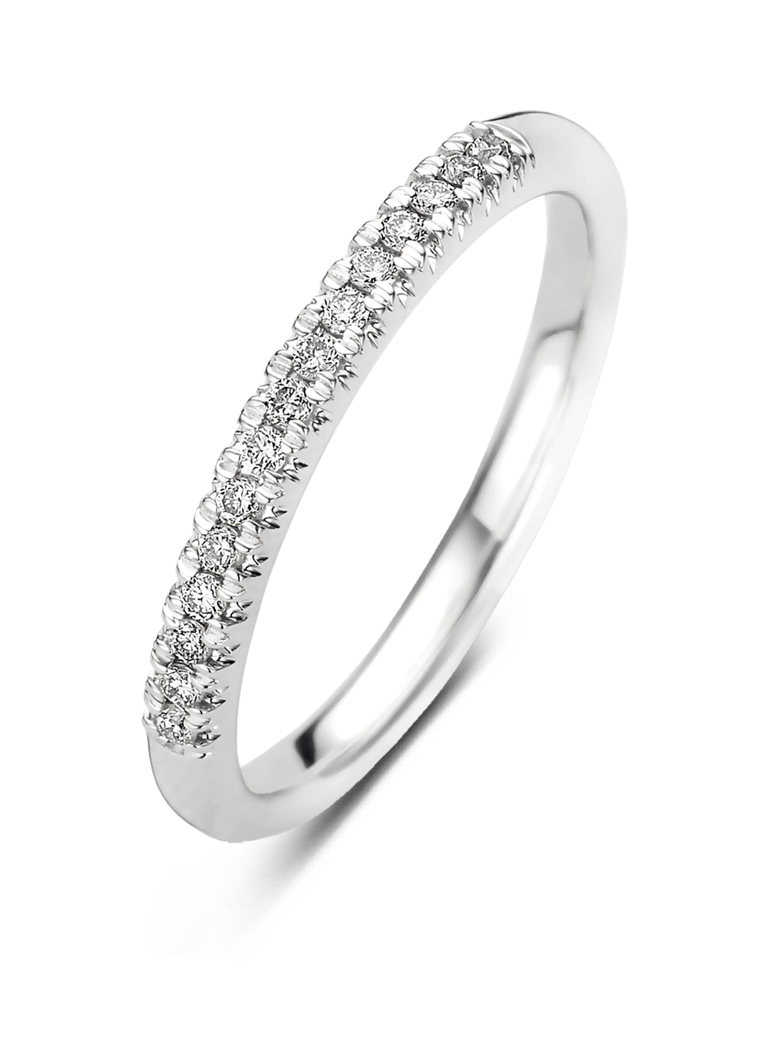 Witgouden ring, 0.14 ct diamant, Ensemble