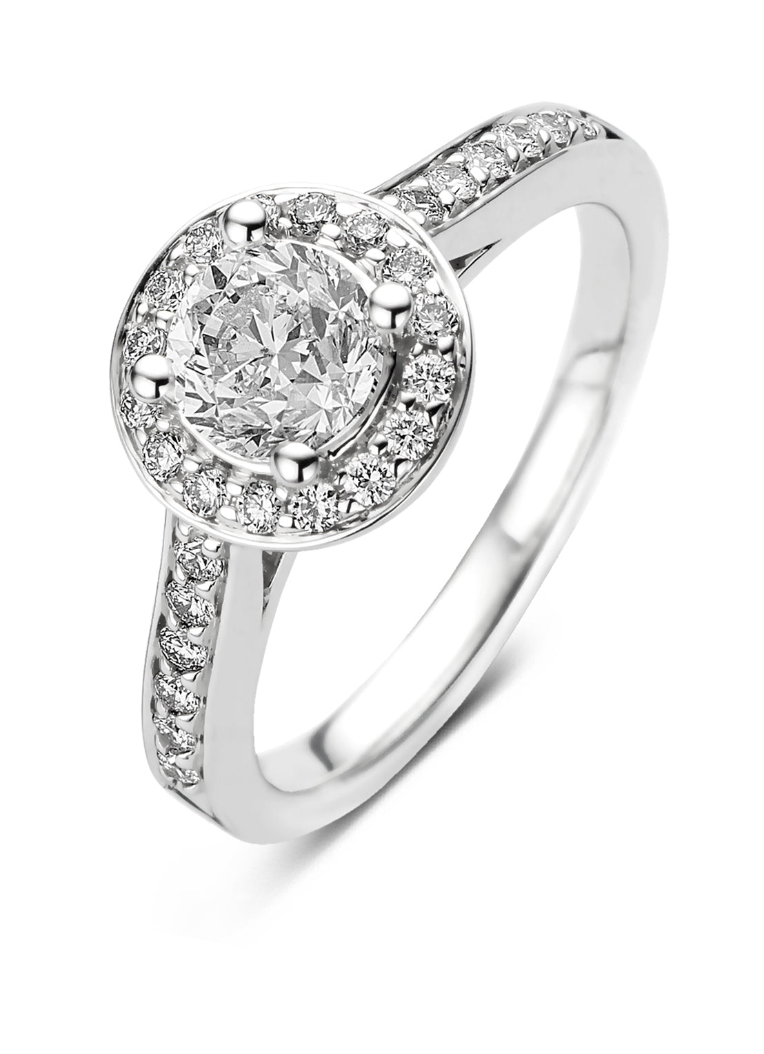 Witgouden ring, 1.32 ct diamant, Solitair