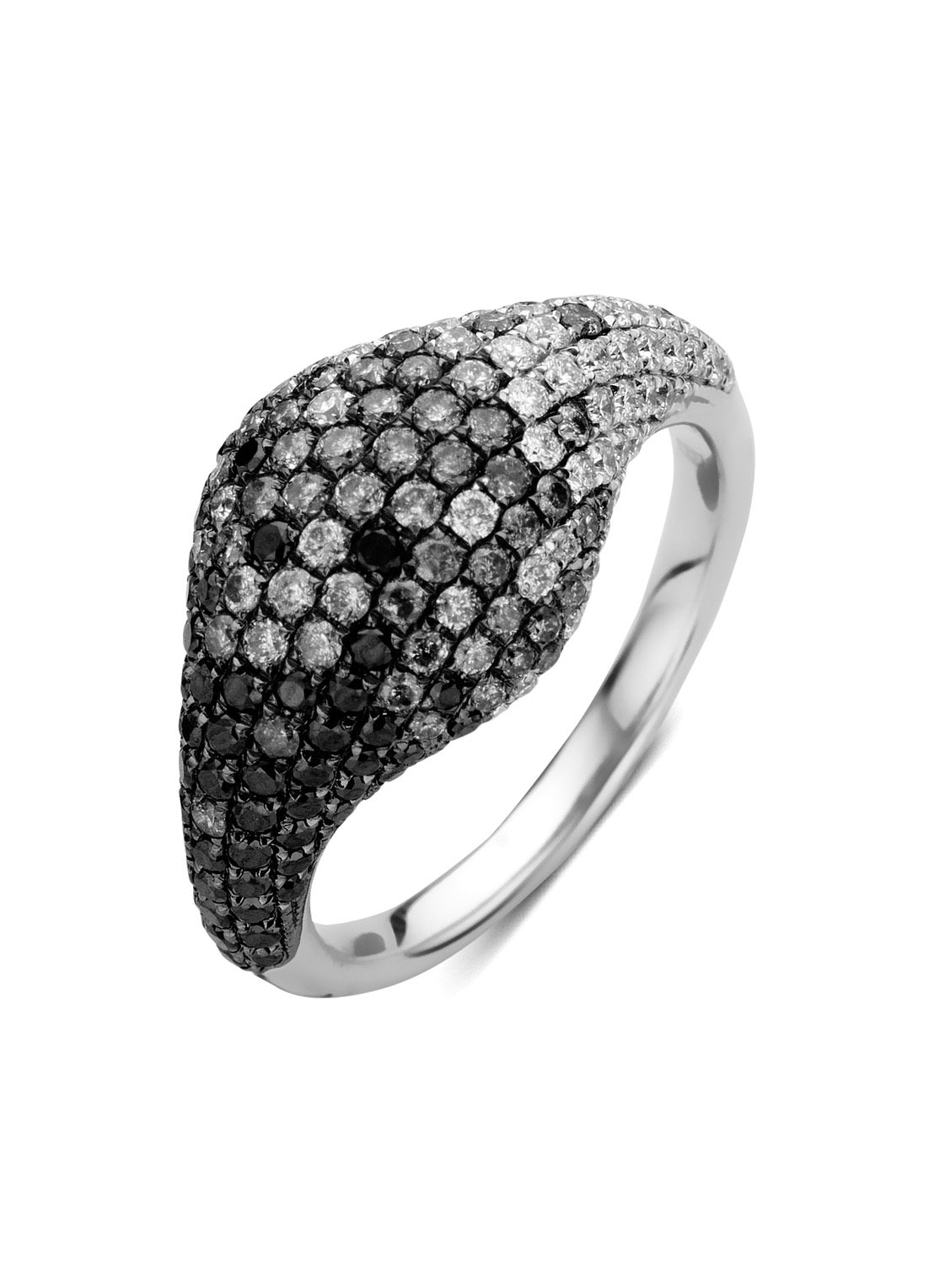 White gold ring, 1.63 CT Diamant, Black