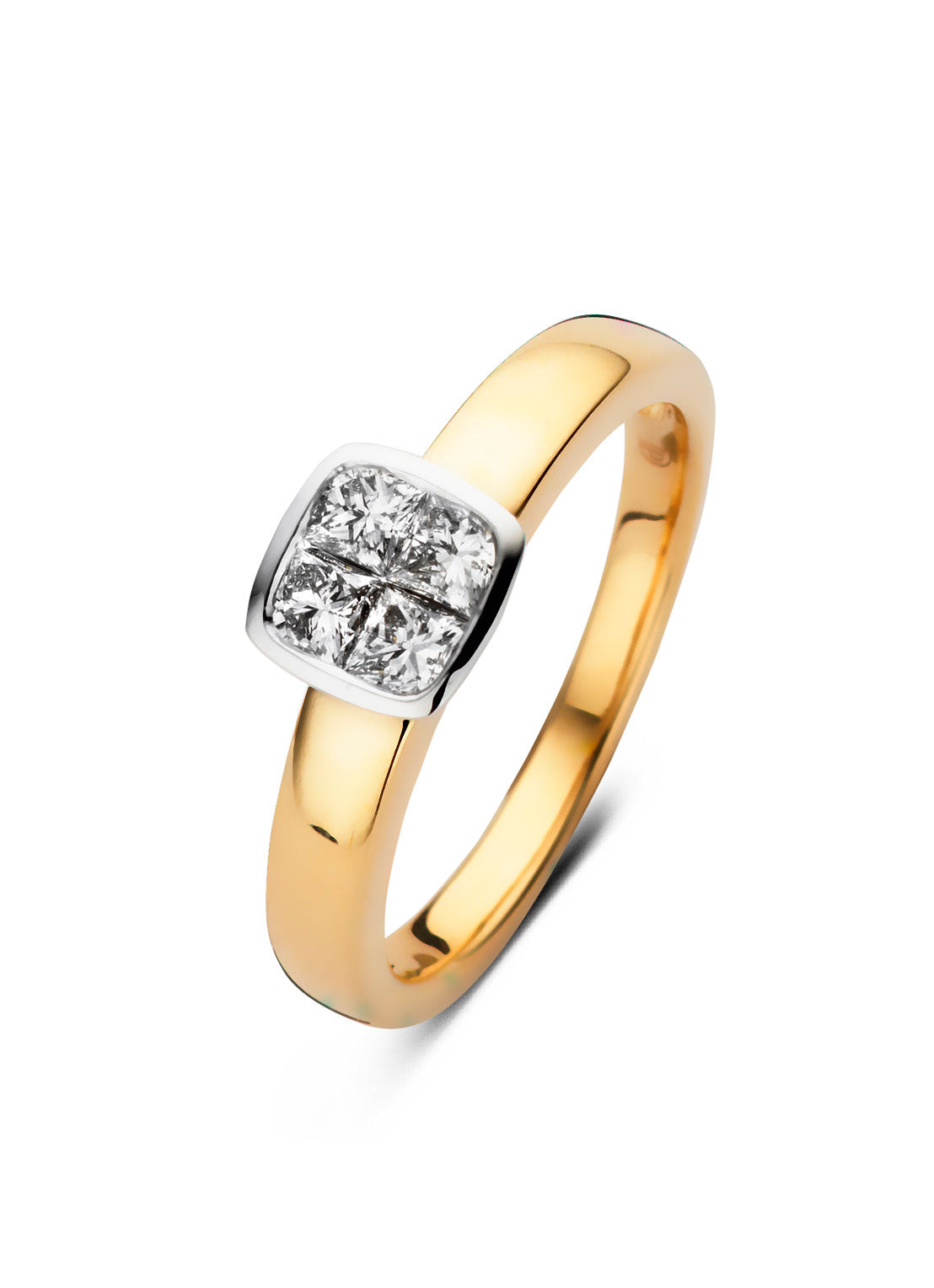 Gouden ring, 0.52 ct diamant, Fourever