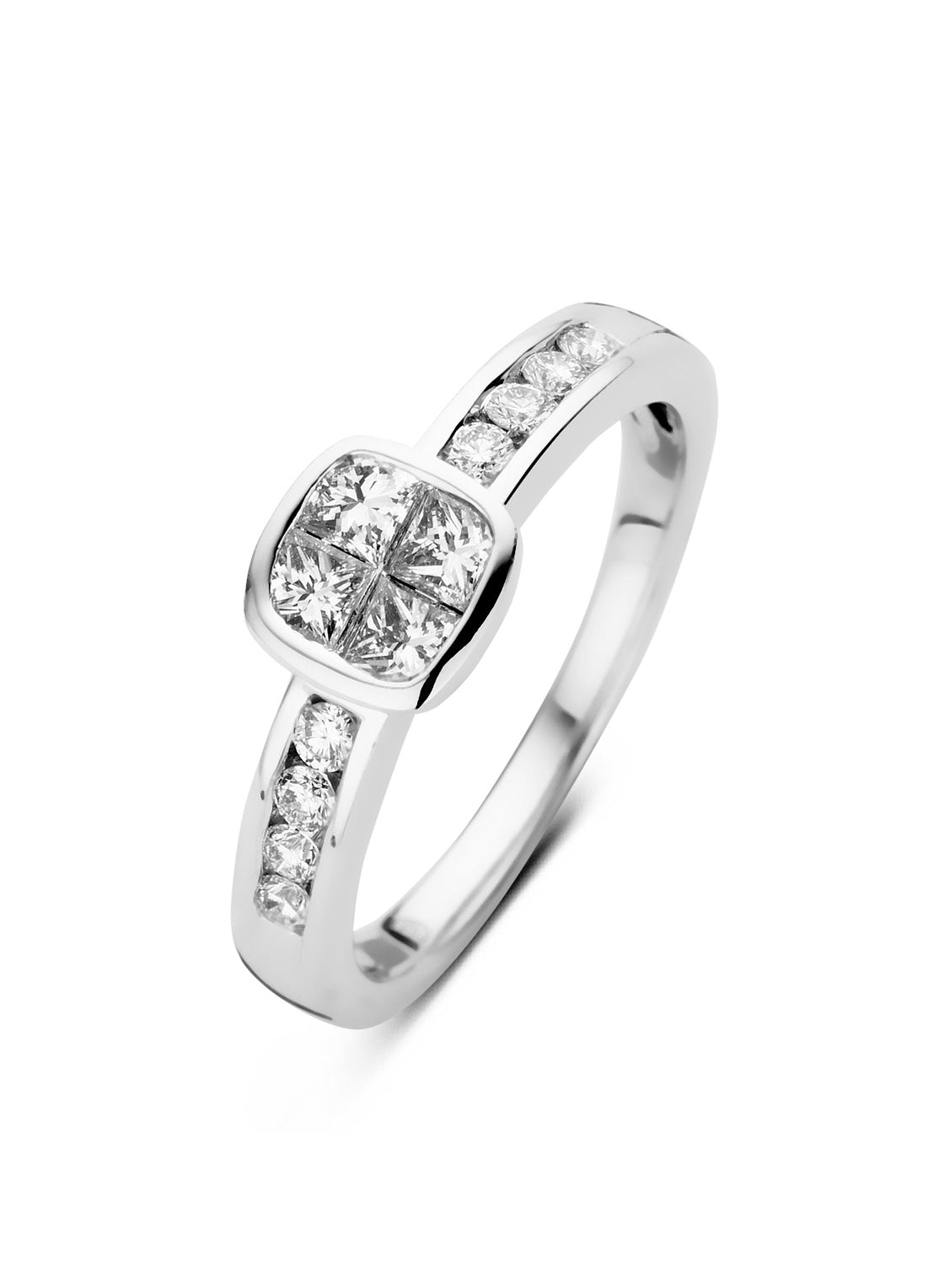White gold ring, 0.80 ct diamond, Fourever