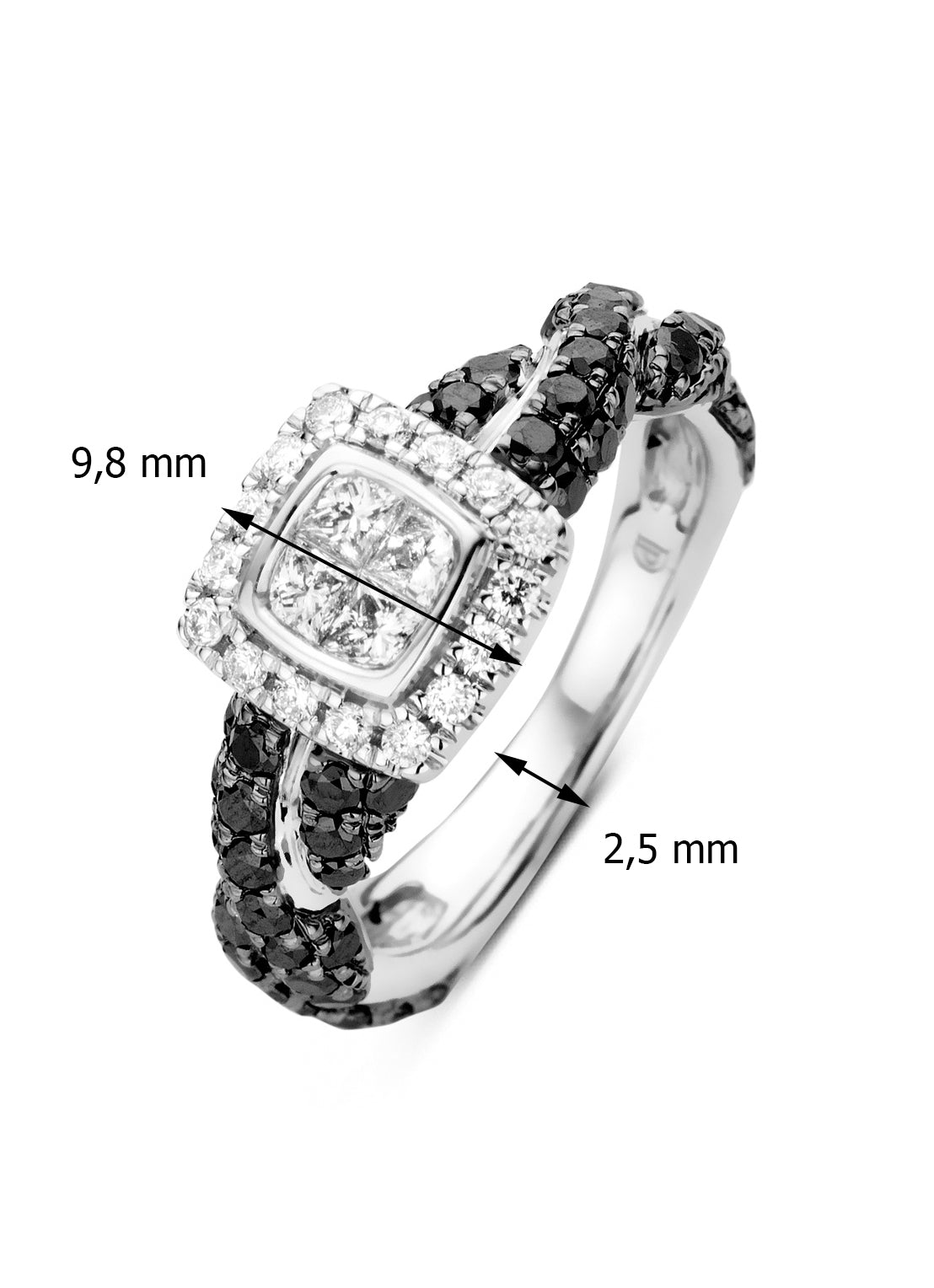 Witgouden ring, 1.63 ct diamant, Fourever