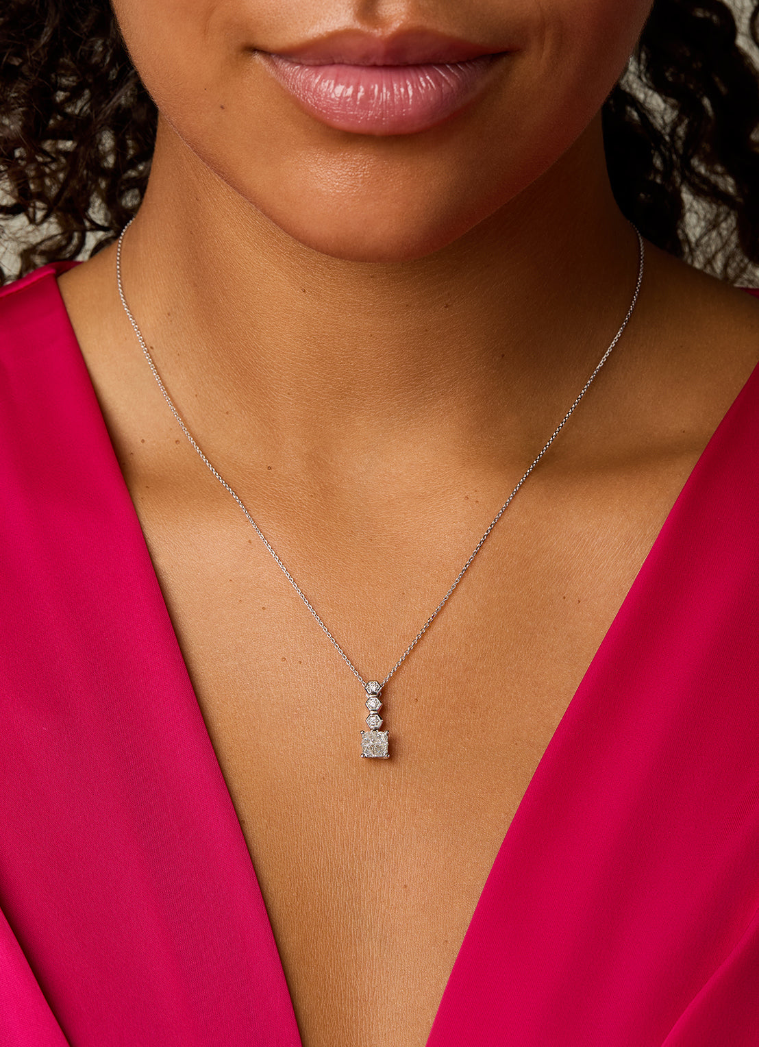 Witgouden hanger, 0.57 ct diamant, Fourever