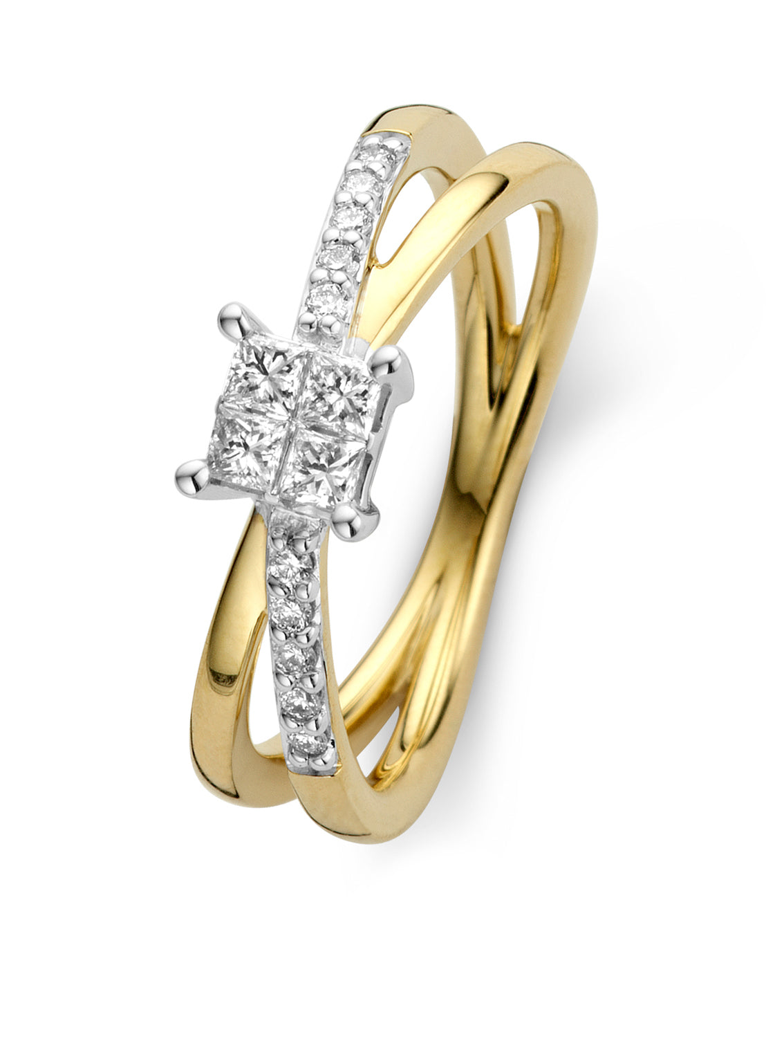 Gouden ring, 0.31 ct diamant, Fourever