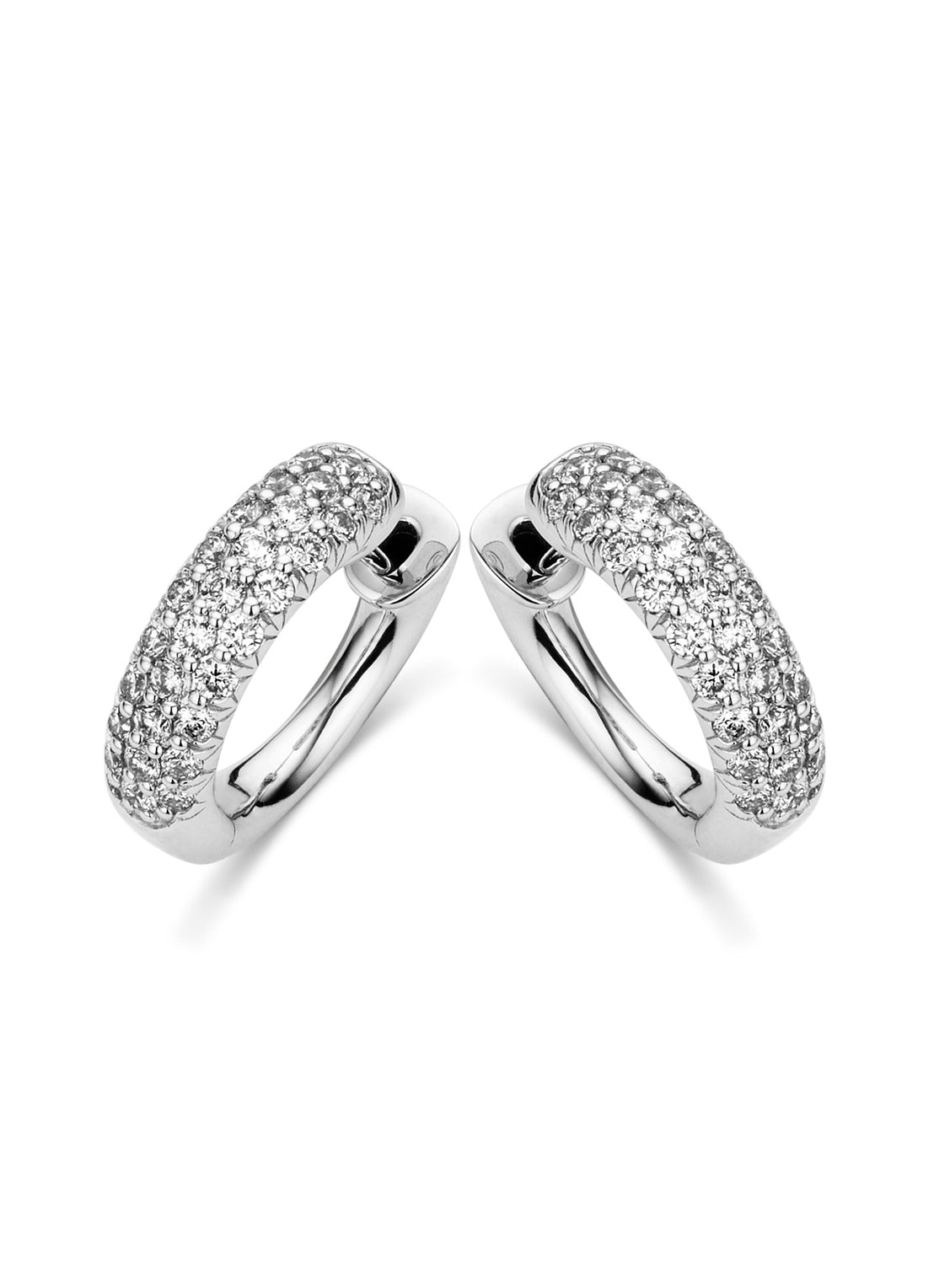 White gold ear jewelry, 0.82 CT Diamond, Caviar