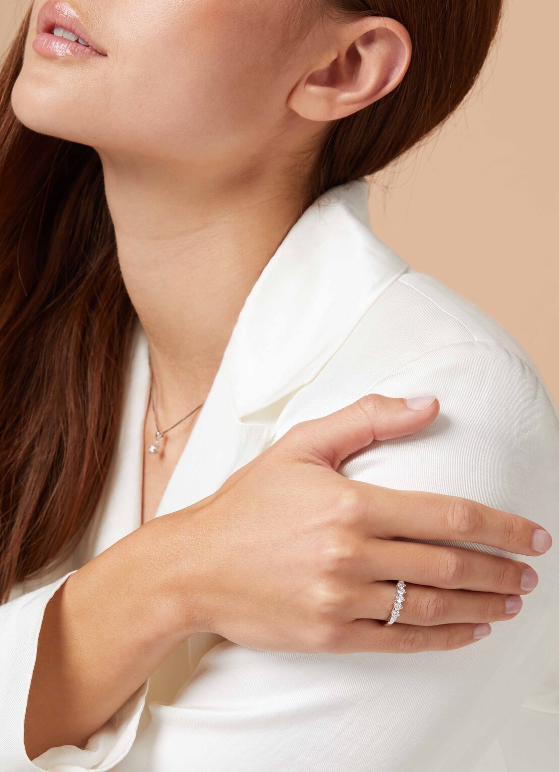 White gold ring, 0.50 CT Diamant, Hearts & Arrows