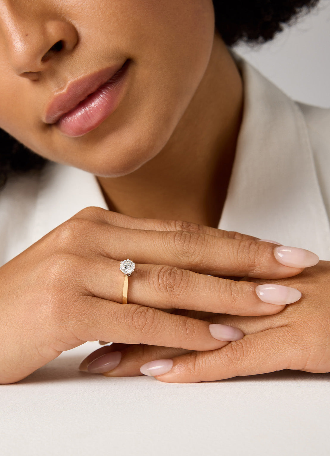 Geelgouden ring, 1.01 ct diamant, Solitair