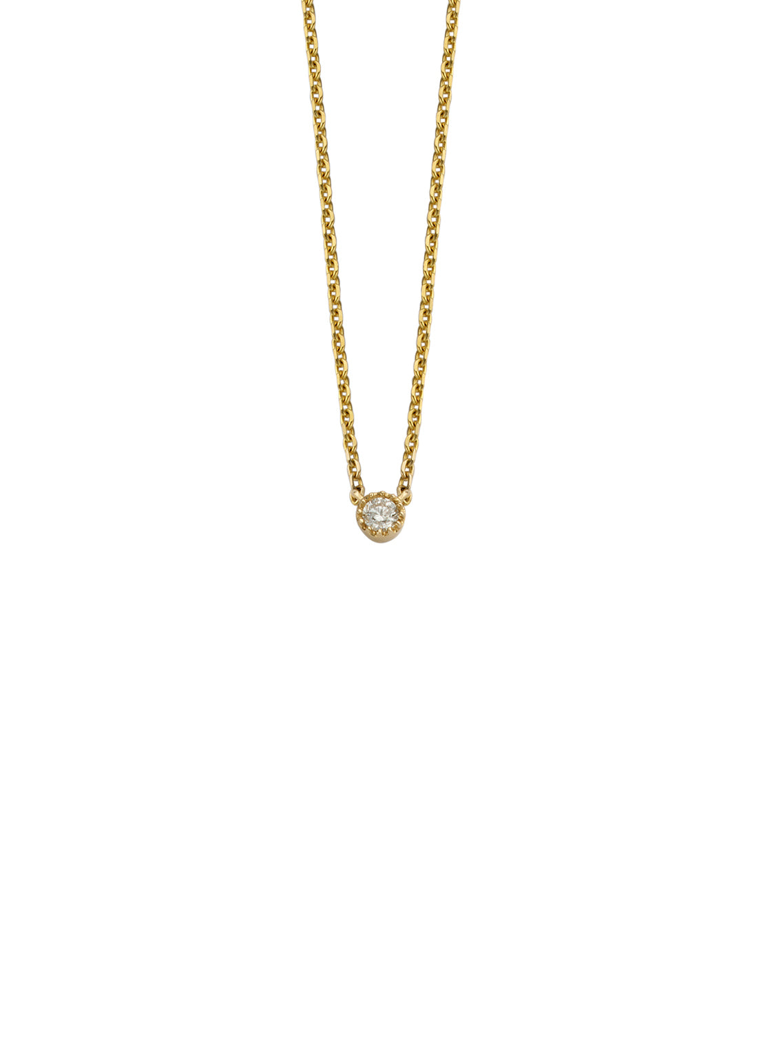 Geelgouden collier, 0.05 ct diamant, Joy