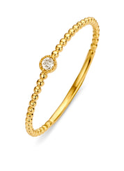 Geelgouden ring, 0.03 ct diamant, Joy