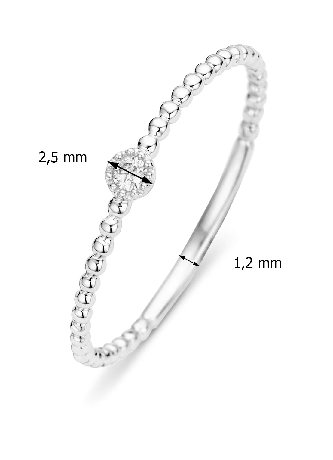 White gold ring, 0.03 CT Diamant, Joy