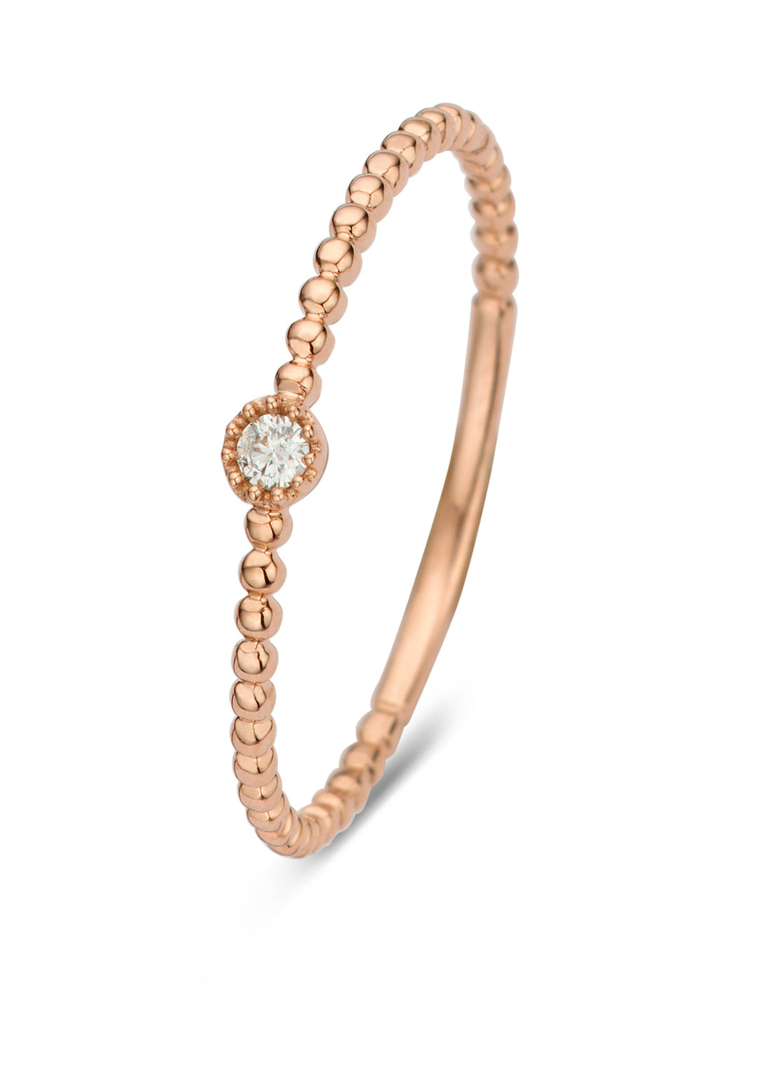 Roségouden ring, 0.03 ct diamant, Joy