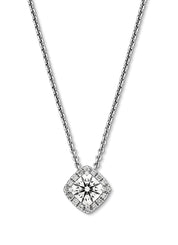 Witgouden collier, 0.71 ct diamant, Hearts & Arrows