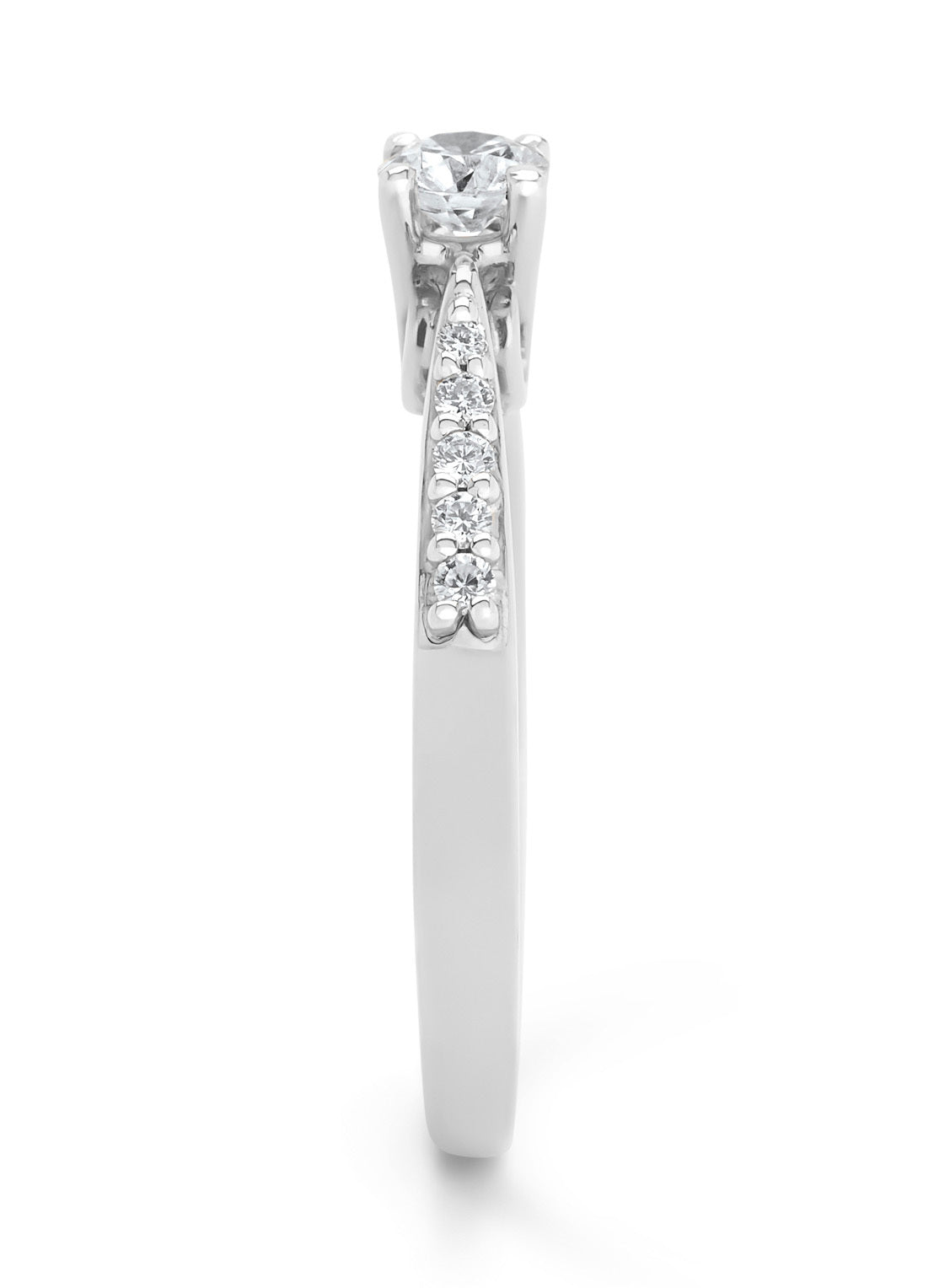 White gold ring, 0.35 CT Diamant, Hearts & Arrows