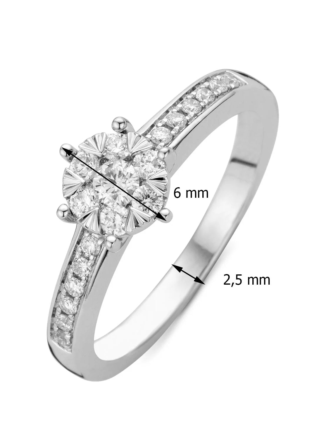 White gold ring, 0.39 ct diamond, Enchanted