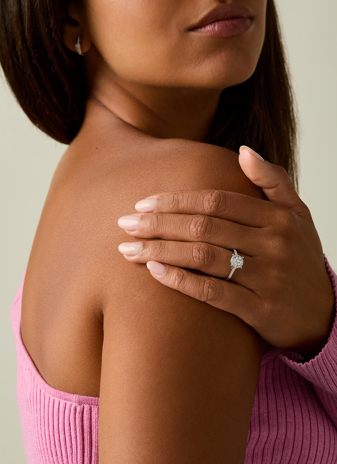 White gold ring, 0.47 ct diamond, Enchanted