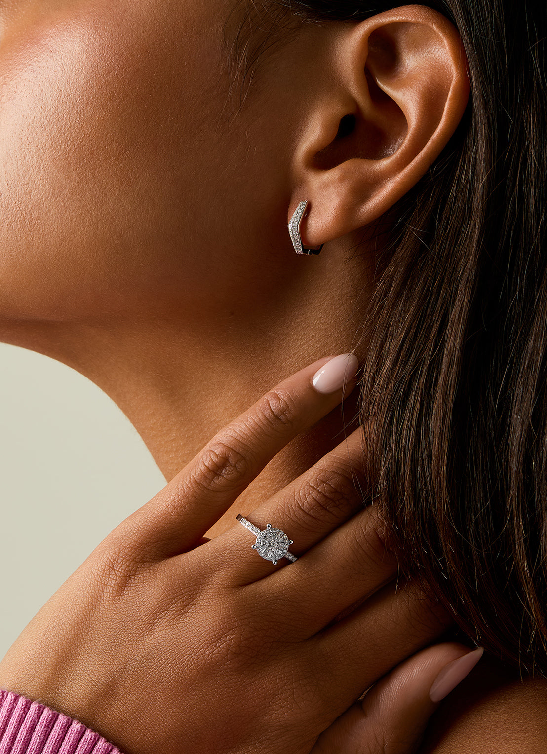 White gold ring, 0.47 ct diamond, Enchanted