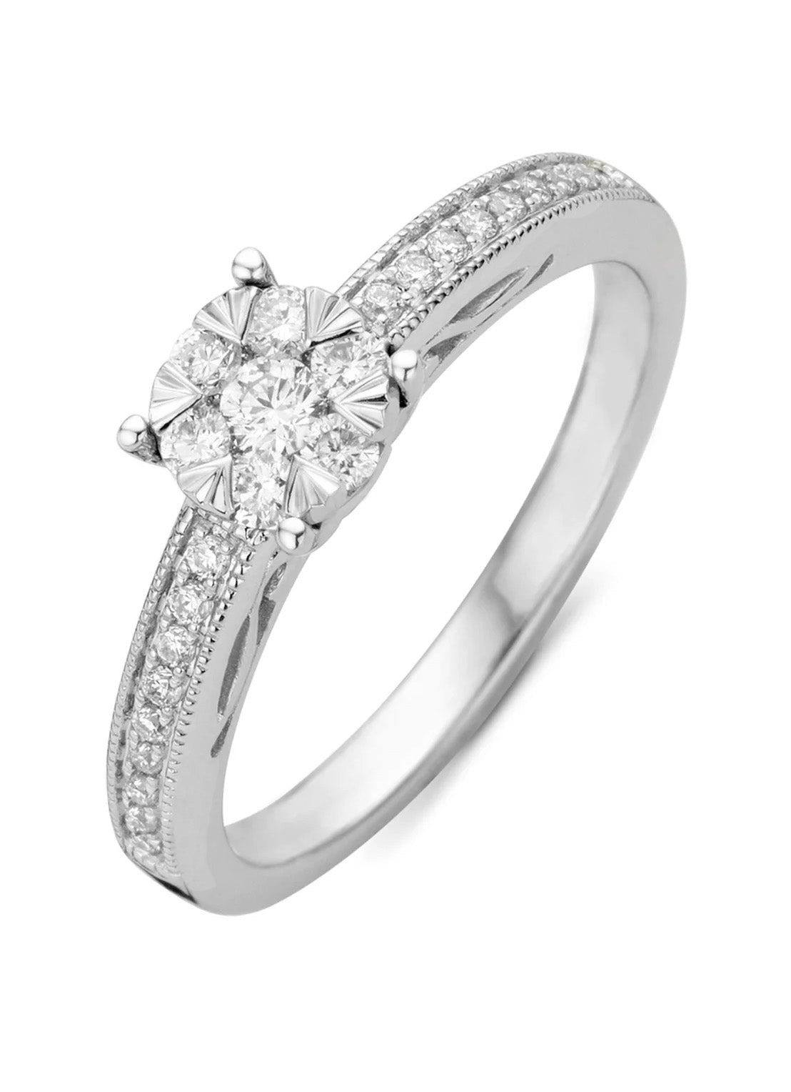 White gold ring, 0.32 ct diamond, Enchanted